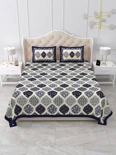 DOLLIFI 260 TC Cotton King Floral Flat Bedsheet