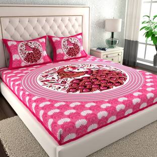 LA VERNE Cotton Double Flat 144 TC Paisley Bedsheet