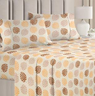 VAS COLLECTIONS Cotton Double Flat 180 TC Floral Bedsheet