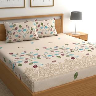 CG Homes 180 TC Cotton King Printed Flat Bedsheet