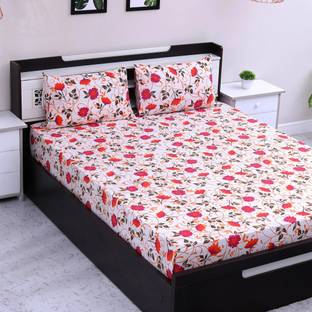 Flipkart SmartBuy Cotton Double Flat 104 TC Floral Bedsheet