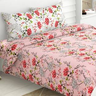 haus & kinder Cotton Double Flat 186 TC Floral Bedsheet