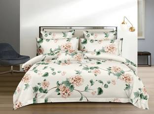 CHHILAKIYA Cotton King Flat 210 TC Floral Bedsheet