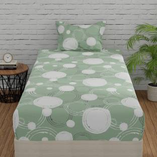 Huesland 144 TC Cotton Single Printed Flat Bedsheet