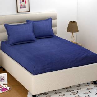 Krishnam Microfiber Double Flat 180 TC Solid Bedsheet