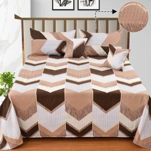 New Click Shop Cotton Double Flat 280 TC Floral Bedsheet