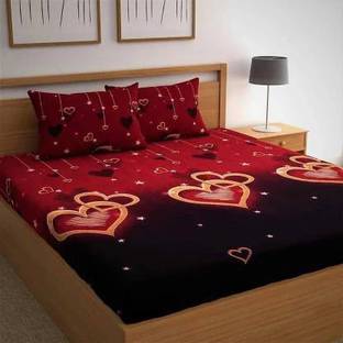 Home Garage 180 TC Microfiber King 3D Printed Flat Bedsheet
