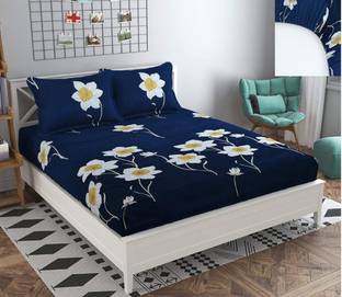 Dahlia 200 TC Polycotton Double Printed Fitted (Elastic) Bedsheet