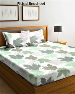 Home Sizzler Microfiber Double Fitted (Elastic) 210 TC Floral Bedsheet