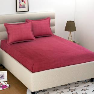 Krishnam Microfiber Double Flat 180 TC Solid Bedsheet