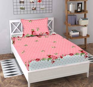 BLUEDOT Cotton Single Flat 200 TC Geometric Bedsheet