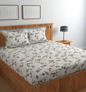 CHHILAKIYA 180 TC Cotton King 3D Printed Flat Bedsheet