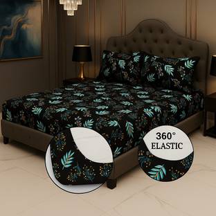 A11 M@LL 210 TC Microfiber King Printed Fitted (Elastic) Bedsheet
