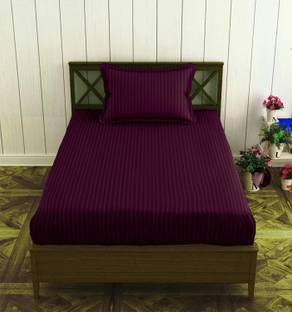 roman Cotton Single Flat 300 TC Striped Bedsheet