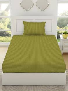RRC Microfiber Single Flat 144 TC Striped Bedsheet