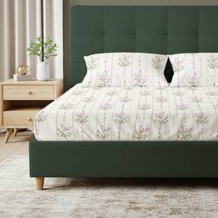 Urban Space Cotton Super King Flat 200 TC Floral Bedsheet