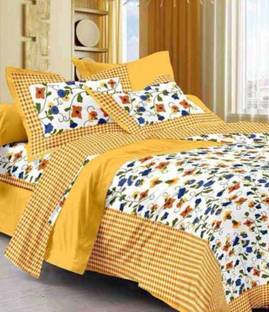 100% cotton bedsheet 150 TC Cotton Double Geometric Flat Bedsheet