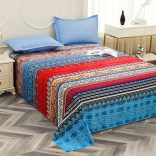 Story@home Satin Double Flat 240 TC Printed Bedsheet