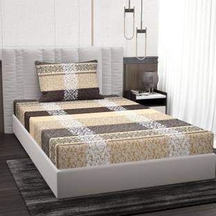 BROMWICK 144 TC Microfiber Single Printed Flat Bedsheet