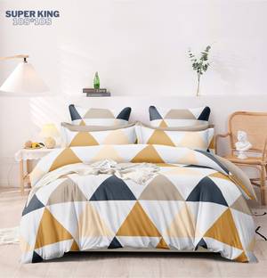 HIDECOR 280 TC Microfiber King 3D Printed Flat Bedsheet