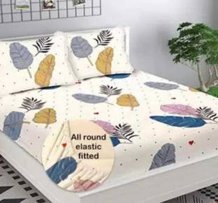 Prosseya 170 TC Cotton Double Checkered Fitted (Elastic) Bedsheet