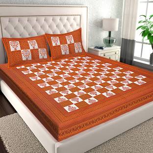 JAIPUR PRINTS Cotton Queen Flat 220 TC Printed Bedsheet