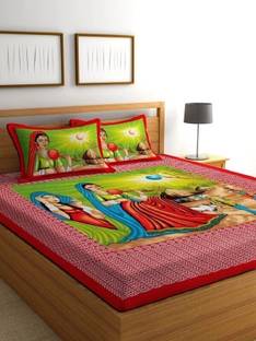 PETROSOLY 144 TC Cotton Queen Cartoon Flat Bedsheet