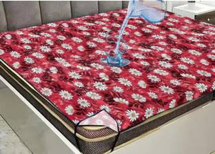 Kanushi Industries PVC Double Fitted (Elastic) 120 TC Printed Bedsheet