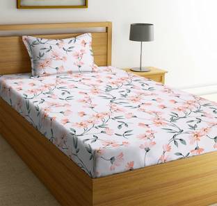 New leaf 220 TC Cotton Single Printed Flat Bedsheet