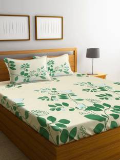 Fashion String Microfiber Double Flat 144 TC Floral Bedsheet