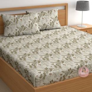 CHHAVI INDIA Microfiber Double Flat 210 TC Printed Bedsheet