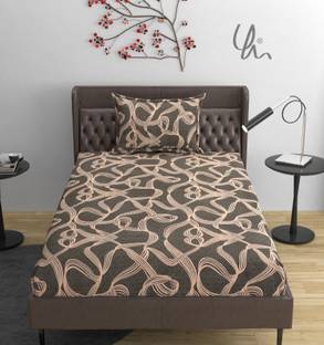 YaAkholic Cotton Single Flat 400 TC Printed Bedsheet