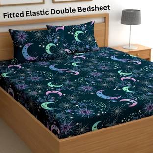 RisingStar 250 TC Cotton Double Printed Fitted (Elastic) Bedsheet