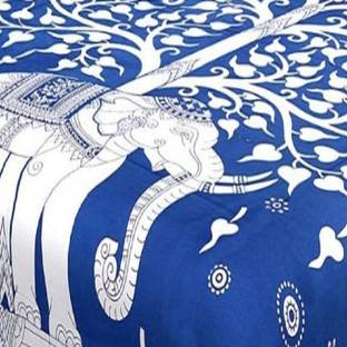 Yash textiles 104 TC Cotton Double Jaipuri Prints Flat Bedsheet