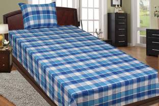 SBN Newlifestyle Cotton Single Flat 300 TC Checkered Bedsheet