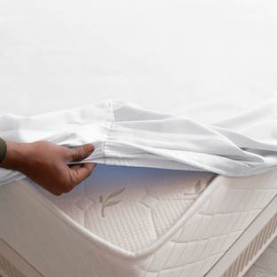 HOMEMONDE Cotton King Fitted (Elastic) 210 TC Solid Bedsheet