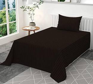 MAYSHA CREATIONS Cotton Single Flat 210 TC Striped Bedsheet