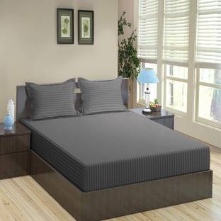 BEVI 300 TC Microfiber Single Striped Fitted (Elastic) Bedsheet