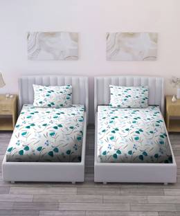 Bombay Dyeing Cotton Single Flat 180 TC Floral Bedsheet