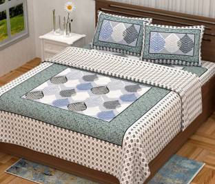 Home@shop 150 TC Cotton Double Floral Flat Bedsheet