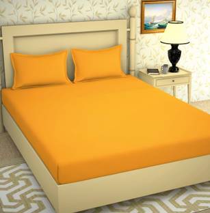 OICHY Microfiber Double Flat 220 TC Solid Bedsheet