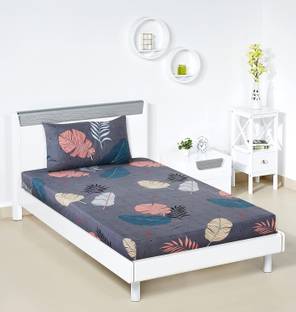 Nt@ub 200 TC Cotton Single Printed Flat Bedsheet