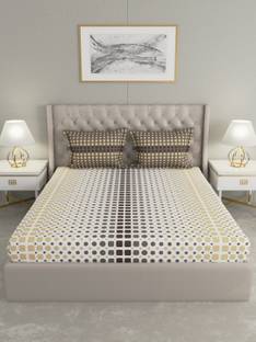 Raymond Home Cotton Double Flat 144 TC Geometric Bedsheet
