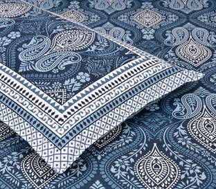 urban jaipur 300 TC Cotton Double Geometric Flat Bedsheet