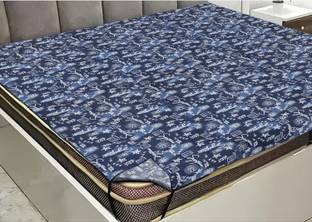 Kanushi Industries PVC Double Fitted (Elastic) 120 TC Printed Bedsheet