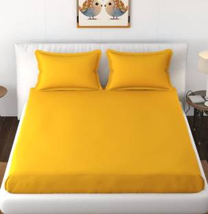 BEVI Microfiber Double Fitted (Elastic) 300 TC Solid Bedsheet