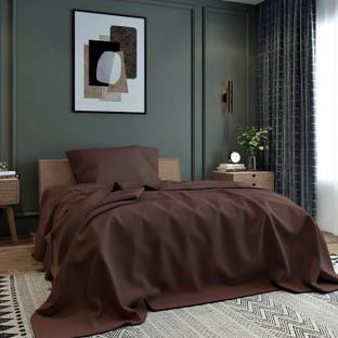 BELVOSTUM Microfiber Single Flat 280 TC Solid Bedsheet