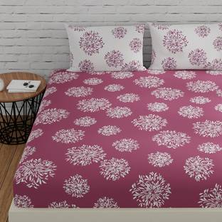 Huesland Cotton Double Flat 144 TC Geometric Bedsheet
