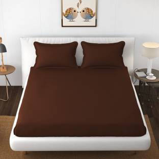 BEVI Microfiber Double Flat 300 TC Solid Bedsheet