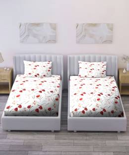 Bombay Dyeing Cotton Single Flat 180 TC Floral Bedsheet